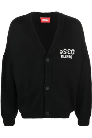 032c Intarsia-knit V-neck cardigan