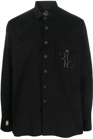 BILLIONAIRE Monogram-embroidered cotton-corduroy shirt