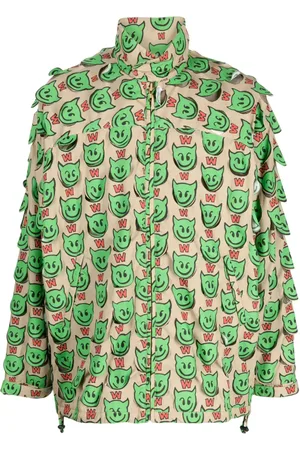 WALTER VAN BEIRENDONCK Motif-print zip-up jacket
