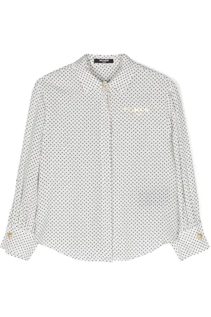 Balmain Geometric-print crepe shirt