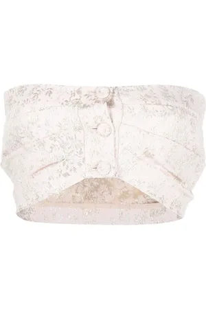 Serafini Jacquard bandeau crop top
