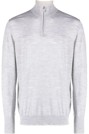 ELEVENTY High-neck zipped wool jumper