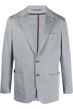 CANALI Check-pattern single-breasted blazer