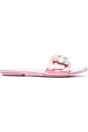 Stuart Weitzman Buckled flat slides