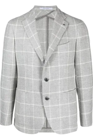 TAGLIATORE Windowpane-print single-breasted blazer