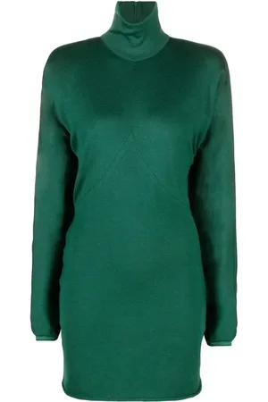 Serafini Draped-sleeve knitted dress