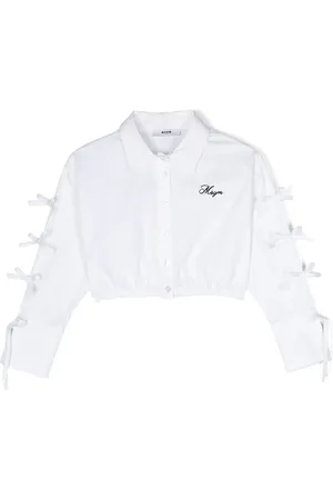 Msgm Bow-detailing poplin shirt
