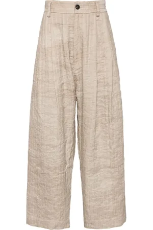ZIGGY CHEN Stripe pattern wide-leg trousers