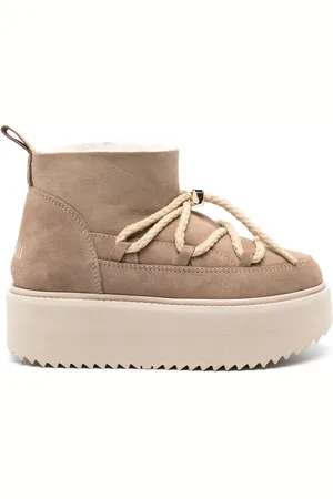 INUIKII Shearling-lining suede platform boots