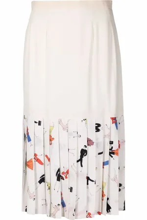 CHANEL 1990s Mademoiselle print pleated skirt