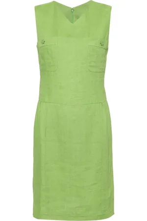 CHANEL 1990-2000s sleeveless linen minidress