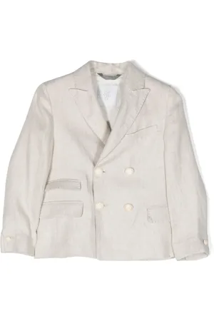 ELEVENTY Double-breasted linen blazer