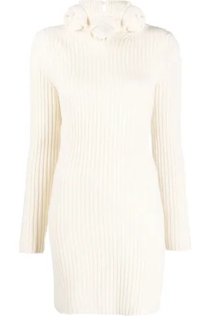 BLUMARINE Roll-neck wool mini dress