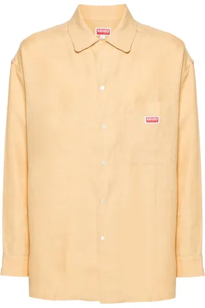 Kenzo Logo-appliqué linen oversized shirt