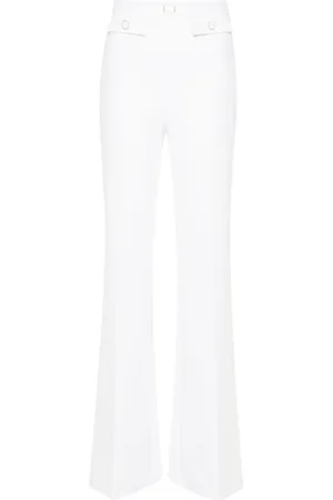 Elisabetta Franchi Crepe logo-plaque flared trousers