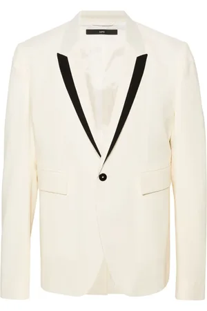 SAPIO Contrasting-trim single-breasted blazer
