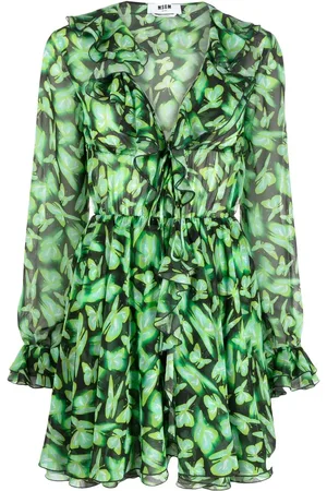 Msgm Butterfly pattern mini dress