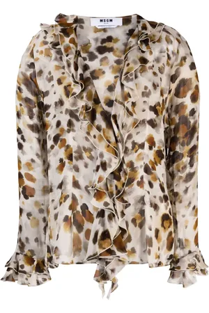 Msgm Abstract-print chiffon blouse
