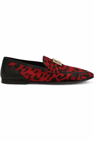 Dolce & Gabbana Leopard-print logo-buckle loafers
