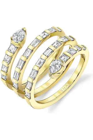 Shay 18K yellow Spiral diamond ring
