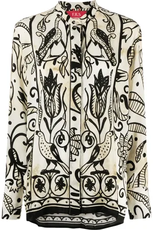 F.R.S For Restless Sleepers Floral-print silk pyjama shirt