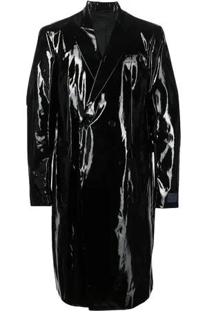 RAF SIMONS Double-breasted glossy coat