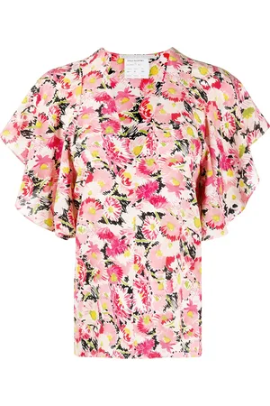 Stella McCartney Floral-print flounce-sleeve blouse