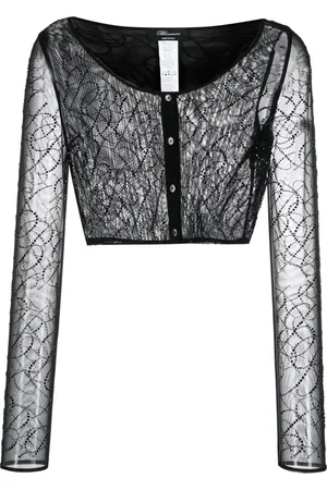 BLUMARINE Semi-sheer cropped top
