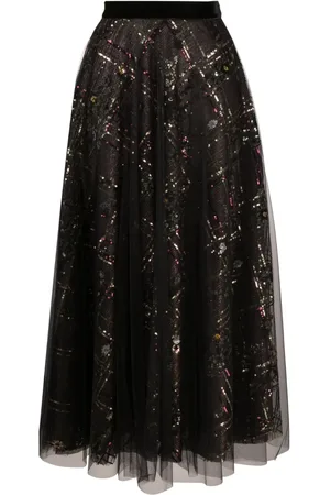 TALBOT RUNHOF Sequin-embellished tulle skirt