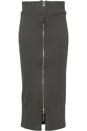 THOM KROM Fine-ribbed zipped midi skirt