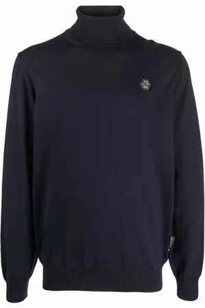 Philipp Plein Merino roll-neck logo jumper