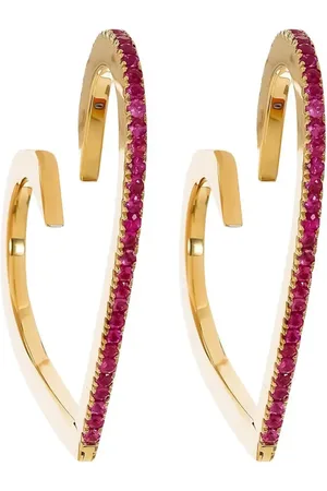 Cadar 18kt yellow Heart ruby earrings
