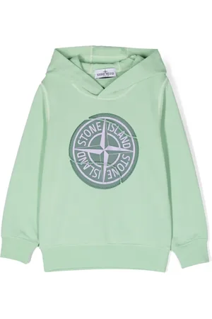 Stone Island Logo-patch cotton hoodie