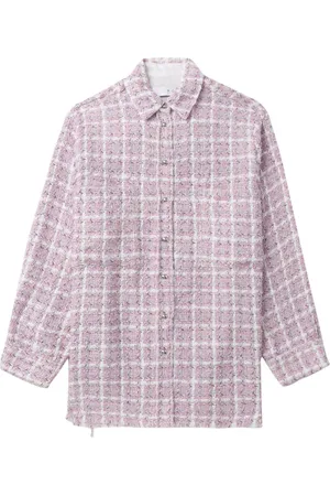 IRO Plaid-check tweed shirt