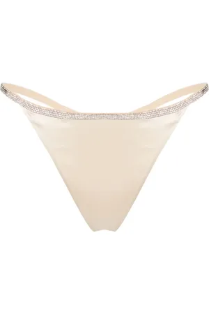 Nué Notes Slip Rosie rhinestoned satin thong