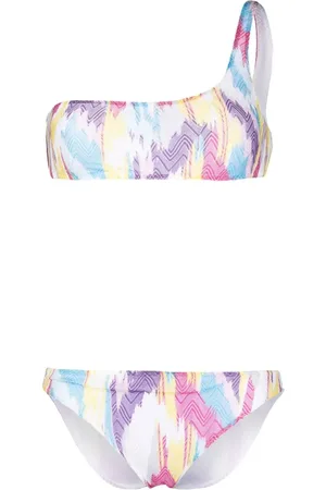 Missoni Asymmetric zigzag-weave bikini set