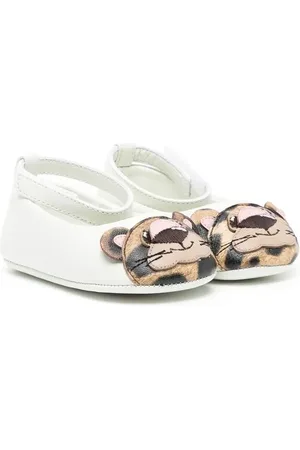 Dolce & Gabbana Touch-strap leopard-patch ballerinas