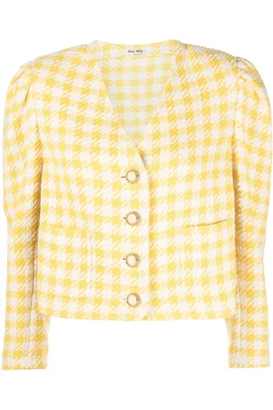 Miu Miu Houndstooth-print tweed jacket