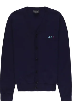 A.P.C. Embroidered logo cotton cardigan