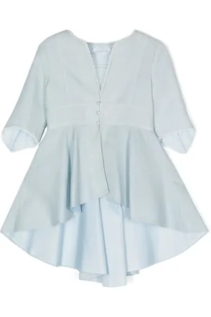 Amaya Scallop-edge chambray coat