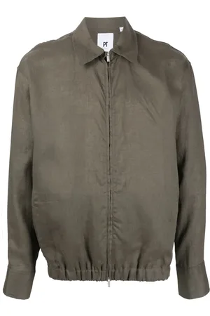 PT Torino Zip-up linen shirt jacket