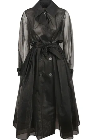 Alexander McQueen Belted waist tulle trench coat