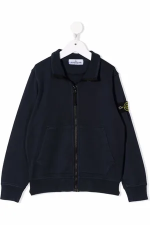 Stone Island Logo patch zip-up sweatshirt