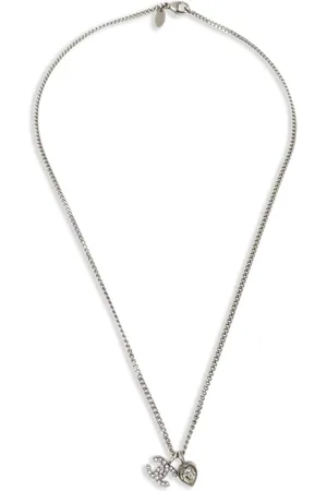 CHANEL 2011 rhinestone CC pendant necklace