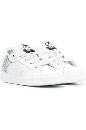 2 stars Glitter-detail low-top sneakers