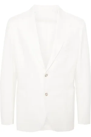 BARBA Single-breasted cotton blazer