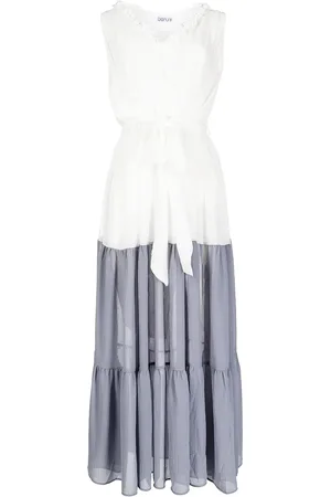 Baruni Belted tiered evening gown
