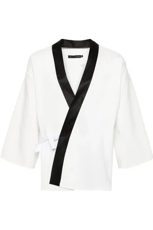 Alchemy Contrasting-trim wrap jacket