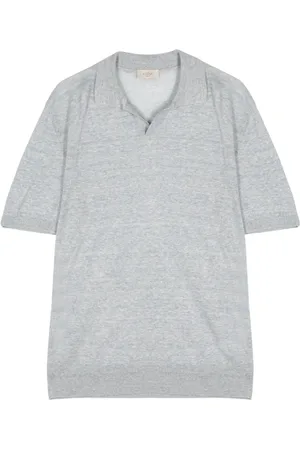 ALTEA Mélange fine-knit polo shirts