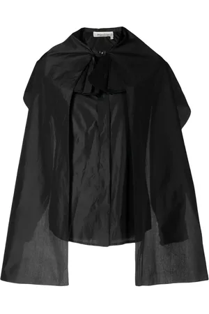 Saint Laurent Cape layered silk blouse